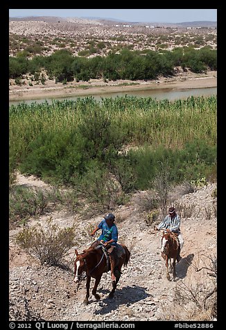 Mexican horsemen from Boquillas Village. Big Bend National Park, Texas, USA.
