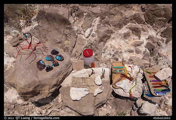 Honor system stand with Boquillas wares. Big Bend National Park, Texas, USA.