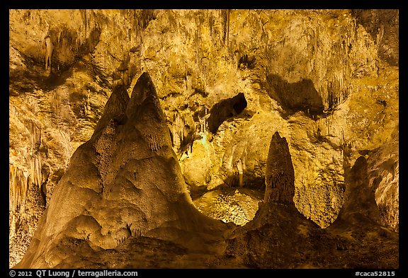 Big limestone pillars. Carlsbad Caverns National Park (color)