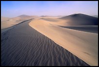 Mesquite Sand Dunes during a sandstorm. Death Valley National Park, California, USA. (color)