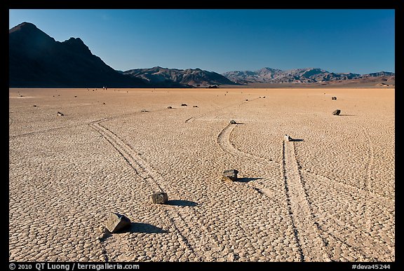 Sailing rocks, the Racetrack playa. Death Valley National Park, California, USA.