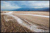 Mud patterns and dried salt rivers, Cottonball Basin. Death Valley National Park ( color)