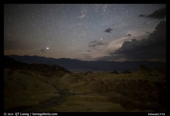Zabriskie Point at night. Death Valley National Park, California, USA.