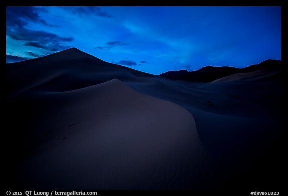 Ibex Sand Dunes at night. Death Valley National Park, California, USA.