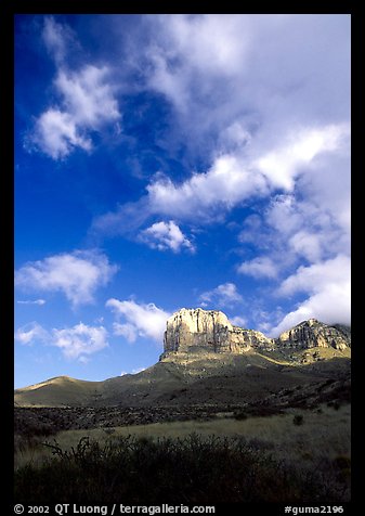 El Capitan and clouds. Guadalupe Mountains National Park (color)