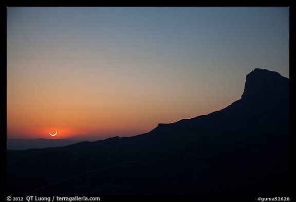El Capitan, May 20 2012 solar eclipse. Guadalupe Mountains National Park (color)