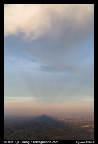 Triangular shadow of Guadalupe Peak and cloud. Guadalupe Mountains National Park (color)