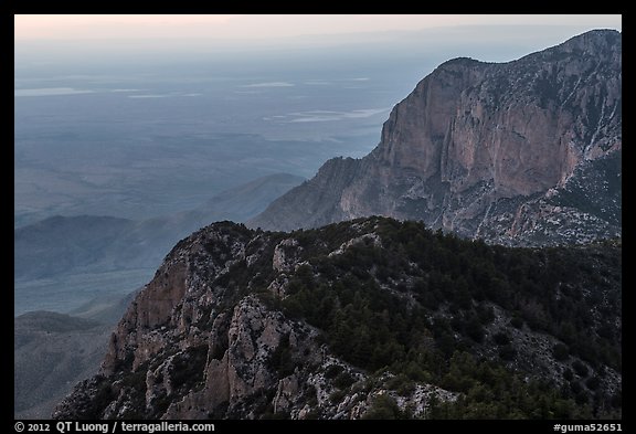 Western ridges of Guadalupe Mountains. Guadalupe Mountains National Park (color)