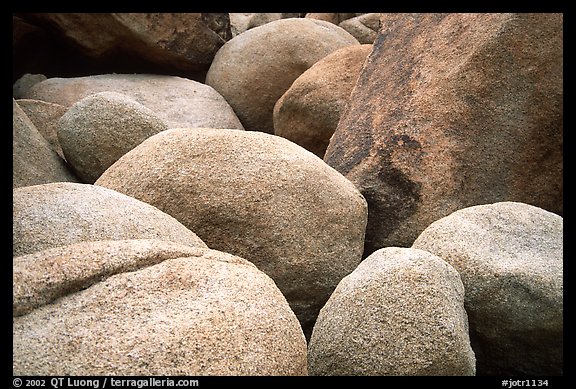 Boulders in Hidden Valley. Joshua Tree National Park, California, USA.