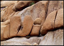 Stacked boulders in Hidden Valley. Joshua Tree National Park, California, USA.