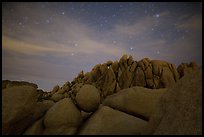 Geometrically shaped rocks and night sky. Joshua Tree National Park ( color)
