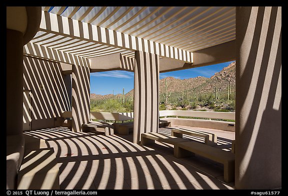 Red Hills Visitor Center patio and shadows. Saguaro National Park (color)