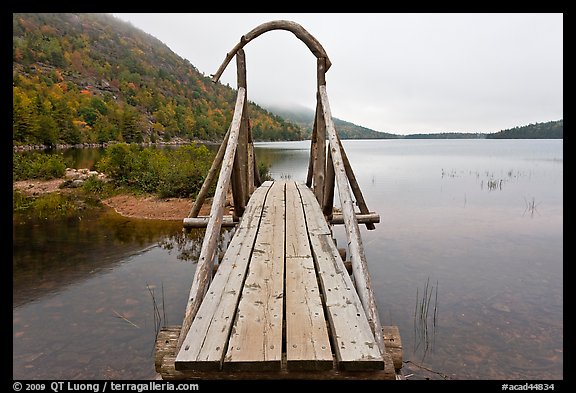 Footbridge, Jordan Pond. Acadia National Park, Maine, USA.