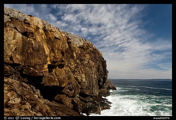 Tall granite headland. Acadia National Park, Maine, USA.