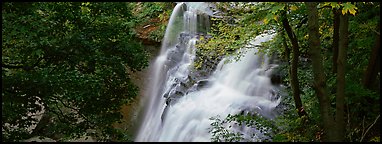 Brandywine falls flowing in autumn forest. Cuyahoga Valley National Park (Panoramic color)
