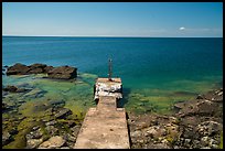 Abandoned dock and clear Lake Superior waters, Passage Island. Isle Royale National Park ( color)