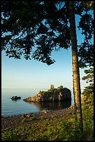 Tree, offshore islet, and Lake Superior, Mott Island. Isle Royale National Park ( color)