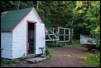Honeymoon cabin and net reels, Edisen Fishery. Isle Royale National Park ( color)
