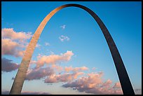 Gateway Arch and clouds at sunset. Gateway Arch National Park ( color)