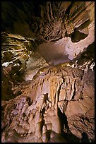 Looking up flowstone, Frozen Niagara. Mammoth Cave National Park, Kentucky, USA. (color)