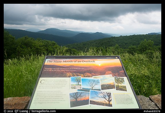 Many moods interpretive sign. Shenandoah National Park, Virginia, USA.