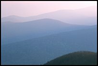 Hazy ridges, sunrise. Shenandoah National Park, Virginia, USA. (color)