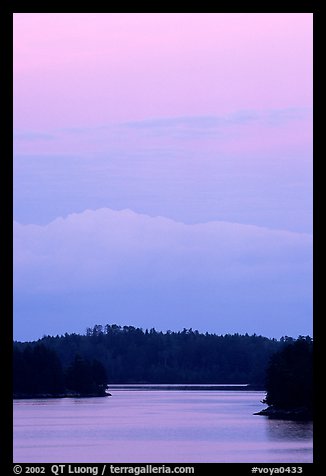 Kabetoga narrows at dusk. Voyageurs National Park (color)