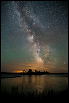 Islet and Milky Way, Sand Point Lake. Voyageurs National Park, Minnesota, USA.