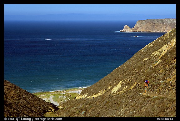 Nidever canyon overlooking Cyler harbor, San Miguel Island. Channel Islands National Park, California, USA.