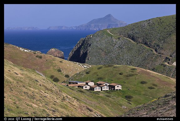 Ranger residences, Santa Cruz Island. Channel Islands National Park, California, USA.