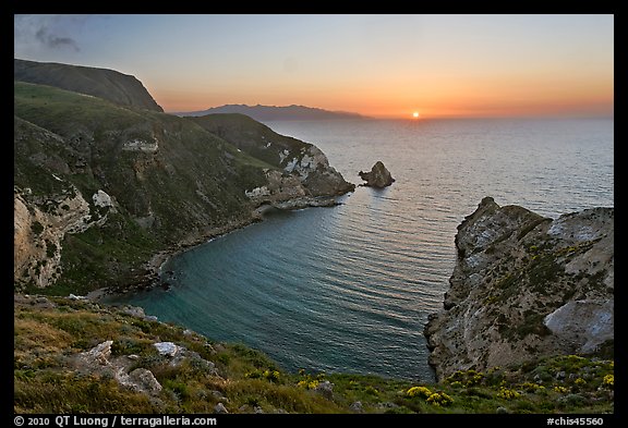 Sunset, Potato Harbor, Santa Cruz Island. Channel Islands National Park (color)