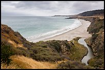 Water Canyon Beach and stream from above, Santa Rosa Island. Channel Islands National Park ( color)