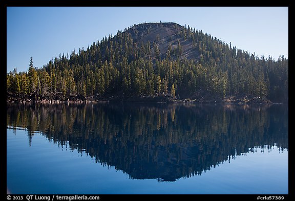 Wizard Island seen from water level. Crater Lake National Park (color)