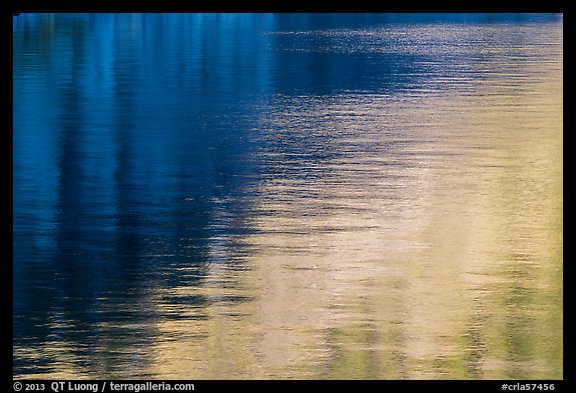 Golden and blue reflections, Cleetwood Cove. Crater Lake National Park (color)