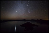 Meteor over Crater Lake. Crater Lake National Park ( color)