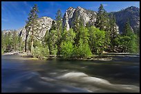 Kings River and trees in the spring, Cedar Grove. Kings Canyon National Park, California, USA.
