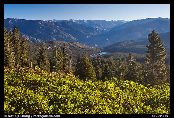 View over Hume Lake and Sierra Nevada from Panoramic Point. Kings Canyon National Park (color)