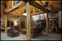 John Muir Lodge lounge. Kings Canyon National Park, California, USA. (color)