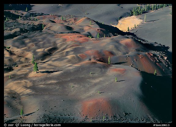 Painted dunes seen from above. Lassen Volcanic National Park, California, USA.