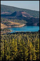Cinder Cone and Snag Lake from Inspiration Point. Lassen Volcanic National Park, California, USA.