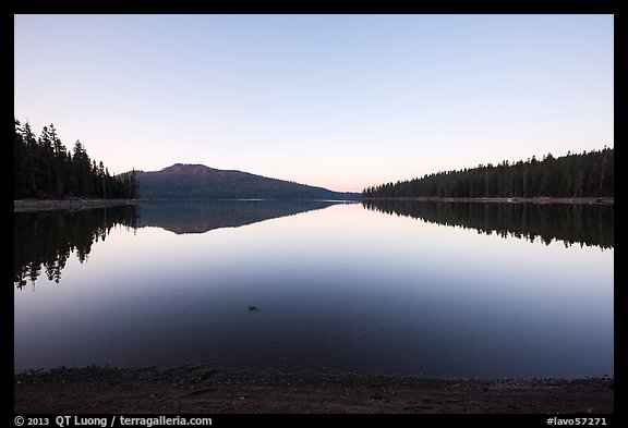 Juniper Lake at dawn. Lassen Volcanic National Park (color)
