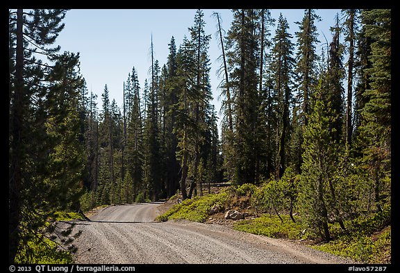 Gravel road. Lassen Volcanic National Park, California, USA.
