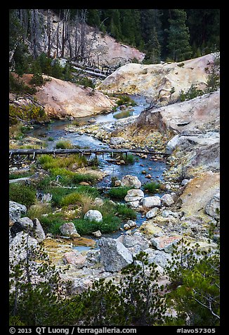 Hot Springs Creek, Devils Kitchen. Lassen Volcanic National Park, California, USA.