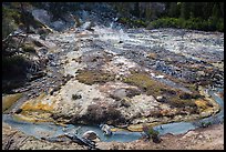 Stream and fumaroles, Devils Kitchen. Lassen Volcanic National Park, California, USA.
