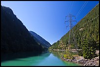 Gorge Lake and power lines,  North Cascades National Park Service Complex. Washington, USA. (color)