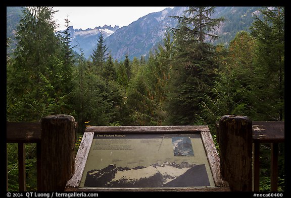 Picket Range interpretive sign, North Cascades National Park.  (color)