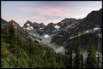 Fisher Creek cirque at sunset, North Cascades National Park.  ( color)