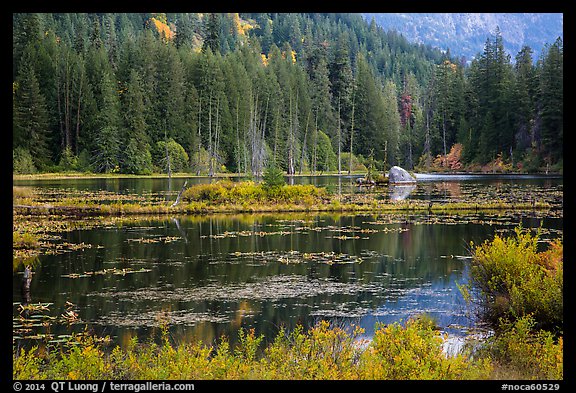 Coon Lake reflections, Stehekin, North Cascades National Park Service Complex. Washington, USA.