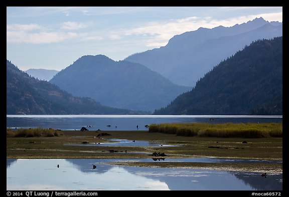 Pond and Lake Chelan, Stehekin, North Cascades National Park Service Complex. Washington, USA.
