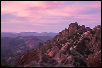 High Peaks at sunset. Pinnacles National Park, California, USA. (color)